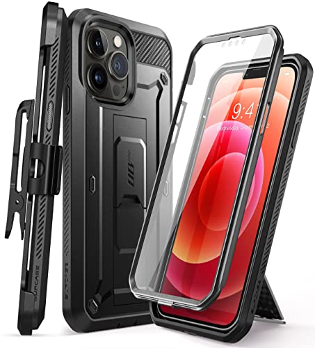 SUPCASE Unicorn Beetle Pro Series Case for iPhone 13 Pro Max (2021 Release) 6.7 Inch, Built-in Screen Protector Full-Body Rugged Holster Case (Black)