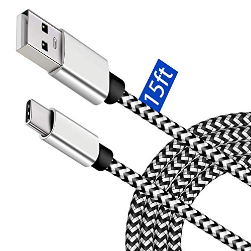DEEGO USB C Cable 15ft, Long USB Type C Charging Cable, 15 Feet Fast Charging USB C Charger Cord Compatible for Samsung Galaxy A20 Note 10, S10 Plus S9 S8, Google Pixel 3 XL, LG G8, Moto G6 G7 Z3