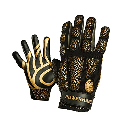 POWERHANDZ Weighted Anti-Grip Football Gloves for Strength and Resistance Training - Improve Dexterity and Arm Strength- Home Workout - Large- 1.0 lb