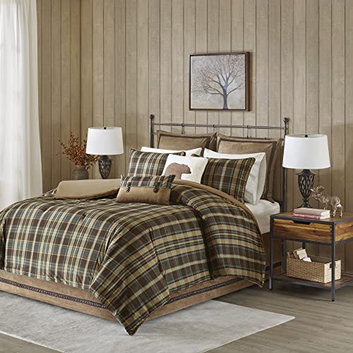 Woolrich Rustic Lodge Cabin Comforter Set - All Season Down Alternative Warm Bedding Layer and Matching Shams, Oversized Queen, Hadley Plaid, Multi