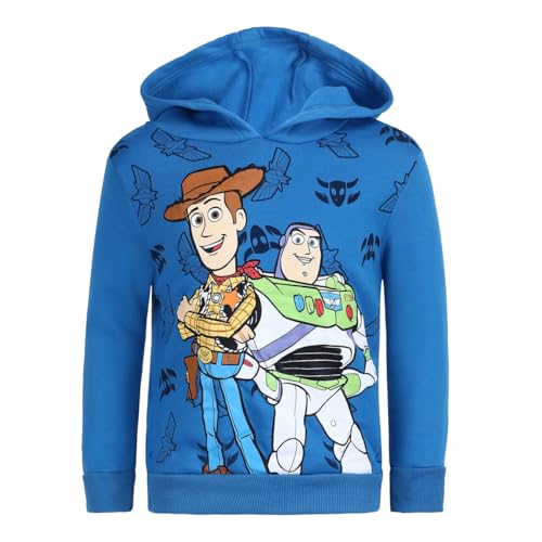 Disney Toy Story Woody and Buzz Lightyear Boys Pullover Hoodie for Toddler, Little and Big Kids - Blue