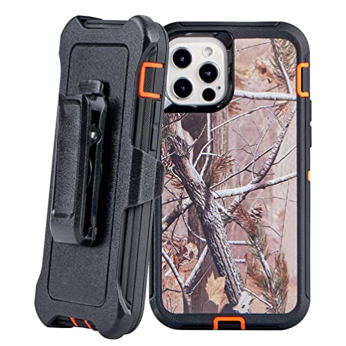 WallSkiN Case for iPhone 12 Pro / 12 (6.1') Heavy Duty Full Body Military Grade Drop Protection Carrying Cover Holder | Holster for Men Belt with Clip Stand – Camouflage