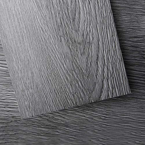 Art3d Peel and Stick Floor Tile Vinyl Wood Plank 12-Pack 18 Sq.Ft, Deep Gray, Rigid Surface Hard Core Easy DIY Self-Adhesive Flooring