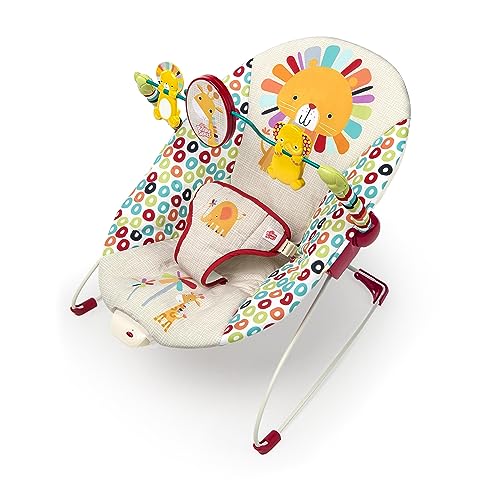 Bright Starts Portable Baby Bouncer Soothing Vibrations Infant Seat with Removable-Toy-Bar, 0-6 Months 6-20 lbs (Playful Pinwheels)