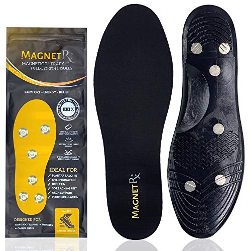 MagnetRX Magnetic Inserts for Shoes – Effective Magnetic Shoe Inserts with Foot Magnets – Gel Comfort Magnetic Insoles for Men (Men’s: US 7-12 / EU 41-46)