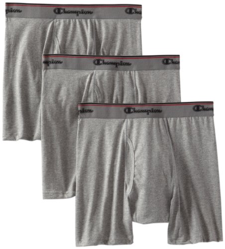 Champion Men's 3-Pack Smart Temp Boxer Brief, Mid Charcoal Heather, Small