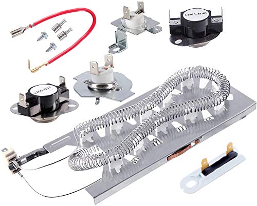 3387747 Dryer Heating Element & 279816 Thermostat Kit & 279973 3392519 Thermal cut-off Fuse Replacement Compatible with Kenmore, Samsung, Whirlpool, KitchenAid electric dryers and more