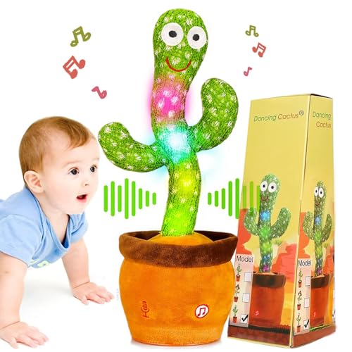 Baby Dancing Cactus for Baby Toys Boys Girls, Dancing Cactus Mimicking Toy Talking Cactus Toy 6 to 12 Month Old Baby Toys, Talking Imitation Toys Glowing Musical Toys Children's Educational Toys