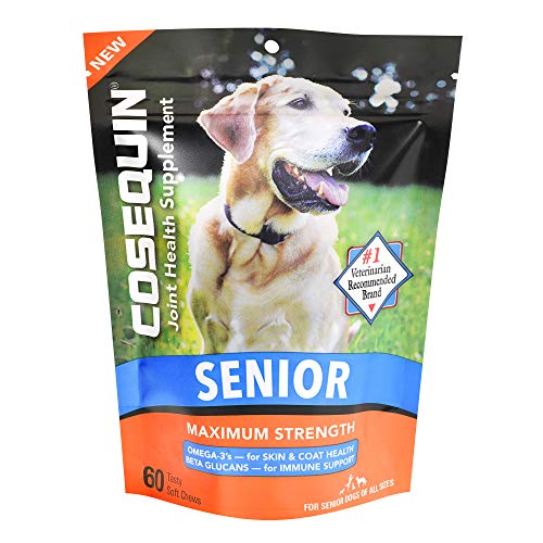Cosequin Senior Joint Health Supplement for Senior Dogs - With Glucosamine, Chondroitin, Omega-3 for Skin and Coat Health and Beta Glucans for Immune Support, 60 Soft Chews