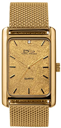 Daniel Steiger Heritage Gold Foil Men's Watch 24k Gold Foil Dial Stainless Steel Case Milanese Mesh Band Quartz