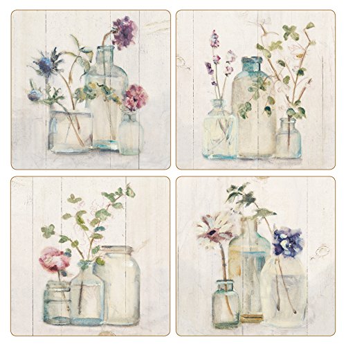 CoasterStone 'Blossoms On Birch' Absorbent Coasters (Set of 4), 4-1/4', Multicolor