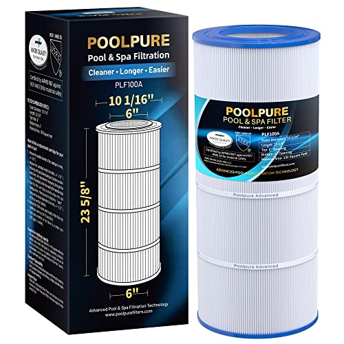 POOLPURE PLF100A Pool Filter Replaces Pentair CC100, CCRP100, PAP100, PAP100-4, Ultral-C3, Unicel C-9410, R173215, Filbur FC-0686, 59054200, 160316, 160354, Predator 100, L x OD:23 5/8' x 10 1/16'