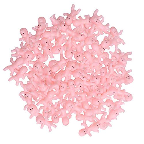 Mini Plastic Babies for Party Favor Decor Party Decorations Baby Shower Party Game Ice Cube Game (1' 60pcs, White)