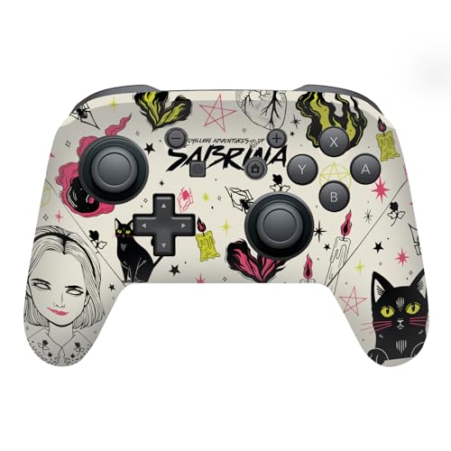 Head Case Designs Officially Licensed Chilling Adventures of Sabrina Pattern Illustration Graphics Vinyl Sticker Gaming Skin Decal Cover Compatible with Nintendo Switch Pro Controller