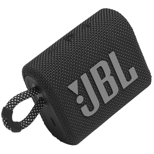 JBL Go 3: Portable Speaker with Bluetooth, Built-in Battery, Waterproof and Dustproof Feature - Black