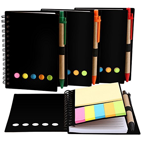 notebook with post it notes