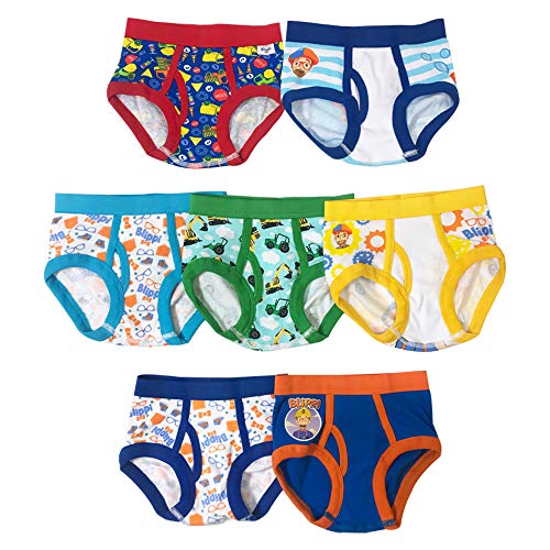 Blippi boys Blippi 7-pk and 10-pk Toddler Boys 100% Combed Cotton Underwear Briefs in Sizes 2/3t and 4t, Blippi 7boys, 2-3T