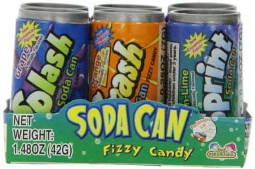 Kidsmania Soda Can Fizzy Candy, 1.47-Ounce Cans (Pack of 12)