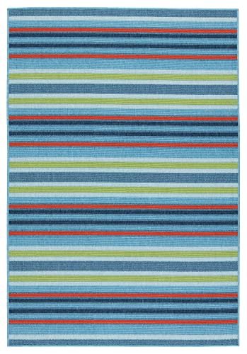 Jaipur Living Vibe Lloria 2'X3' Area Rug, Contemporary Blue for Outdoor Spaces