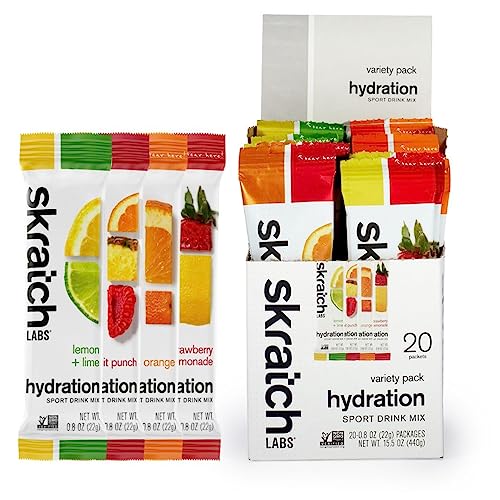 Skratch Labs Hydration Packets - Hydration Drink Mix, Variety Pack (20 Single Serving Packets) - Electrolyte Powder Developed for Athletes and Sports Performance, Gluten Free, Vegan, Kosher