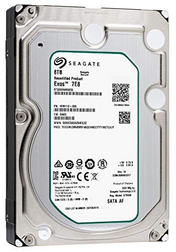 Seagate Exos 7E8 8TB 512e SATA 256MB Cache 3.5-Inch Enterprise Hard Drive (ST8000NM0055) (Renewed)