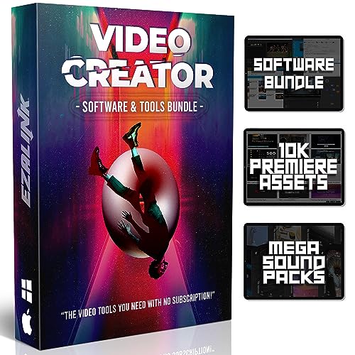 Video Editing Software Pack | Editor, YouTube Downloader, MP3 MP4 Converter, Green Screen App | 10K Transitions for Premiere Pro and Sound Effects | Windows and Mac 64GB USB