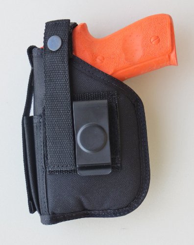 Holster with Mag Pouch for S&W SD9VE, SW9VE, SD40VE, SW40VE with Underbarrel Laser Mounted on Gun Black