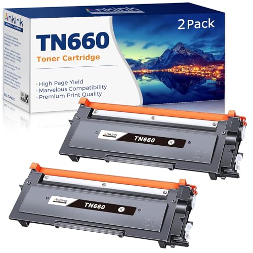 Ankink Compatible Toner Cartridge Replacement for Brother TN660 TN630 (Black,2 Pack) TN-660 630 to Use with MFC-L2700DW L2720DW L2740DW HL-L2300D L2320D L2360DW L2380DW DCP-L2540DW Printer