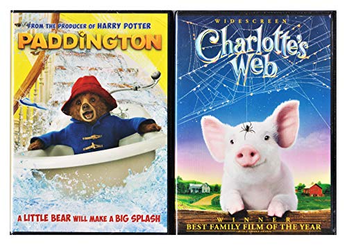 Paddington Bear & Charlotte's Web - DVD 2 Movie Combo Family Pig kid fun set