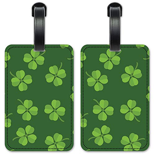 Four Leaf Clovers - Luggage ID Tags - Suitcase Identification Cards - Set of 2