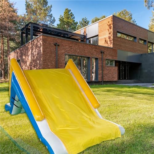 Gueploer PVC Durable Yacht Mini Inflatable Waterfall Slide Pool Water Slide for Sup Boards Or Platform Ship, Private Dock,10.5Ft*6.9Ft*5.9Ft