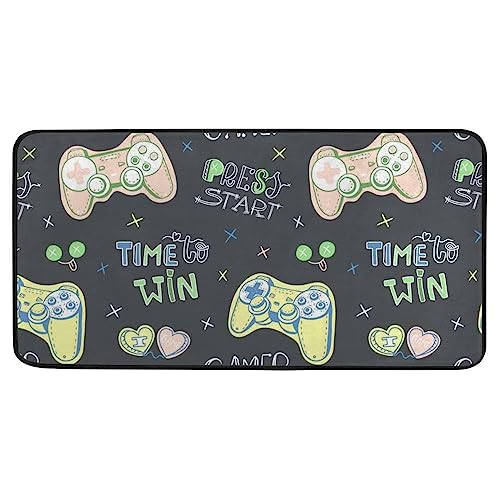 Non Slip Absorbent Kitchen Rugs Cute Video Game Joystick Anti-Fatigue Comfort Standing Soft Mat Indoor Outdoor Entry Rug Floor Carpet 39 x 20 inch