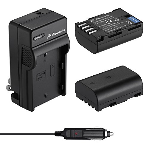 Powerextra 2 Pack Battery and Charger Compatible with Panasonic DMW-BLF19, DMW-BLF19E, DMW-BLF19PP and Panasonic Lumix DC-G9, DC-GH5, DMC-GH3, DMC-GH3K, DMC-GH4, DMC-GH4K