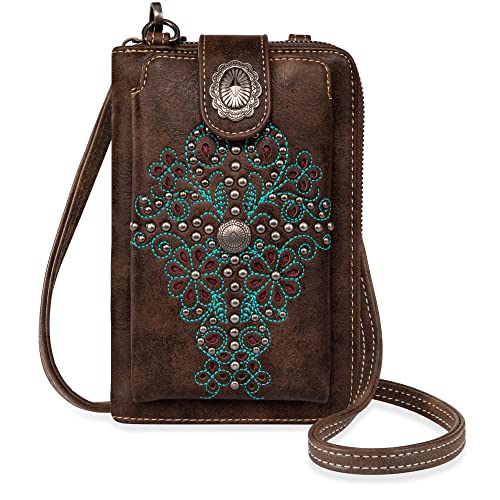 Montana West Crossbody Cell Phone Purse For Women Western Style Cellphone Wallet Bag Travel Size With Strap PHD-113CF