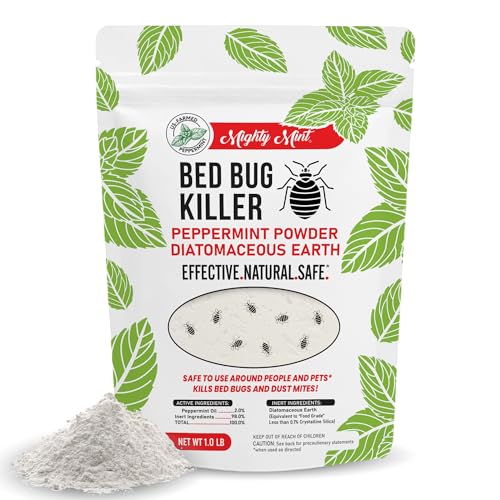 Bed Bug Killer, Diatomaceous Earth Peppermint Powder, 1 lb