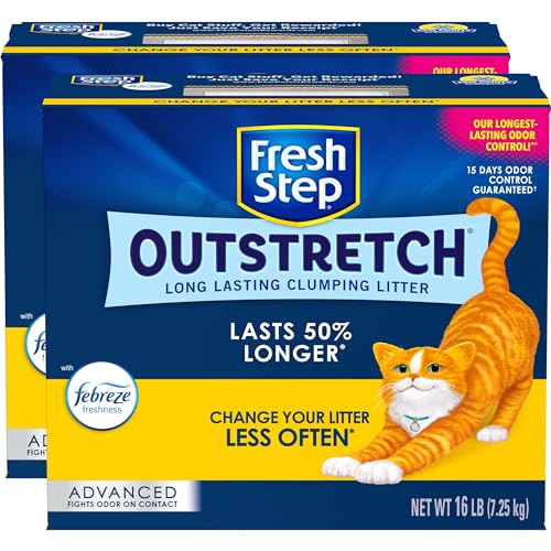 Fresh Step Outstretch, Clumping Cat Litter, Advanced, Extra Large, 32 Pounds total (2 Pack of 16lb Boxes)