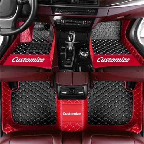 SoneiL Customize All-Weather Protection Waterproof Leather Floor Mats for Cars, SUVs, and Trucks According to Automotive Model (Red with Black)