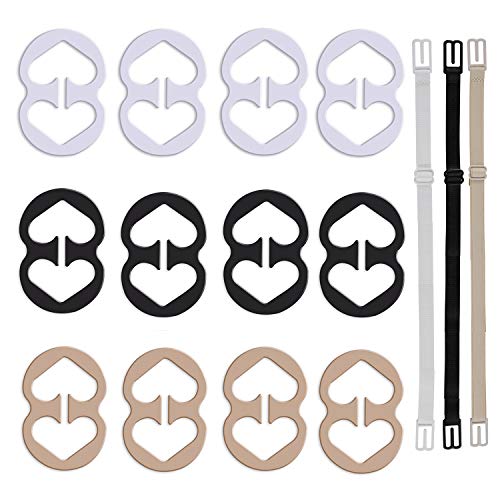 W-Plus Bra Strap Clips, Bra Extender 3 Hooks, Bra Clips and Bra Straps Holder - Conceal Straps - Cleavage Control