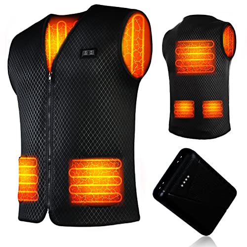 SHAALEK Heated Vest for Men Women - with 10000mAH Battery Winter Heated Jackets, Double Control for Hunting, Fishing Motorcycle(XXL)