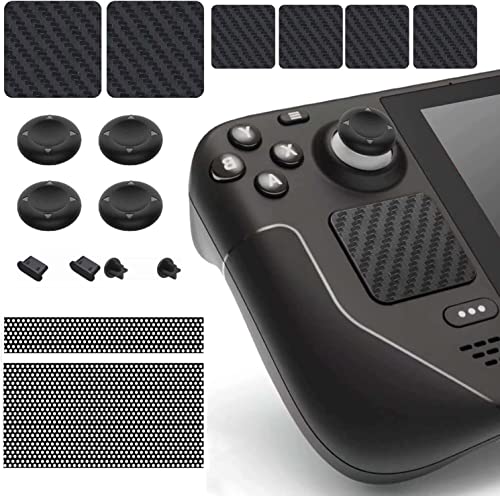 20in1 Touch Pads Protect Stickers Set for Steam Deck, Trackpad Protector for Steam Deck Accessories, Touch Pads Skins, 8 Thumb Grip Caps(4 Black&4 Cat Paws), Rubber Dust Plugs, Vent Dust Filter Cover