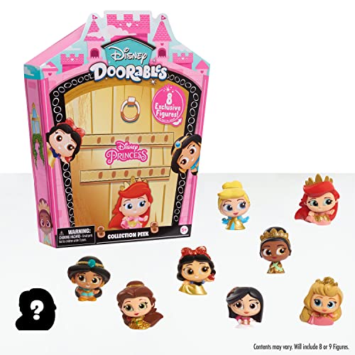Disney Doorables Glitter and Gold Princess Collection Peek, 8 Blind Bag Inspired Figures, Officially Licensed Kids Toys for Ages 5 Up by Just Play