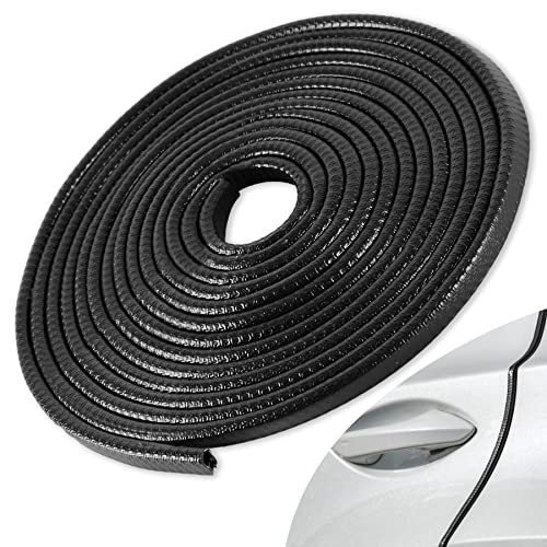 SINGARO 16.4Ft (5M) Car Door Edge Guard, No Glue Car Door Entry Guard Protective Strip, Rubber Edge Trim Car Door Protector, Applicable to Car, Truck, SUV and ATV, Car Exterior Accessories（Black）