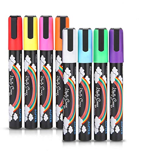AGPTEK Fluorescent Marker Pen 8 Colors/set for LED Writing Menu Board