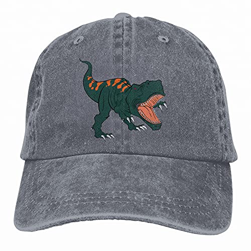 Waldeal Boy Printing Ferocious Dinosaur Baseball Hat Cartoon T-Rex Vintage Adjustable Toddler Dad Caps Grey
