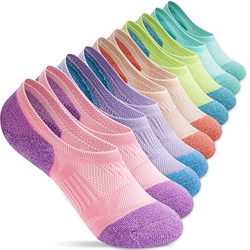 Gonii No Show Socks Womens Athletic Compression Running Low Cut Cushioned Socks 5 Pairs