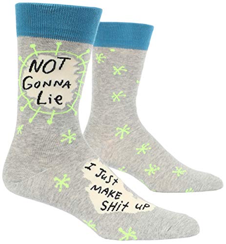 Blue Q Men's Crew Socks, Not Gonna Lie, I Just Make Shit Up (fits shoe size 7-12)