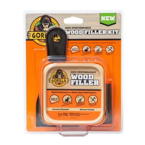 Gorilla All Purpose Wood Filler Wood Repair Kit with Putty Knife and Sanding Block
