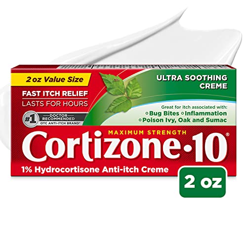 Cortizone 10 Maximum Strength Ultra Soothing Anti-Itch Cream, 1% Hydrocortisone Creme, 2 oz.