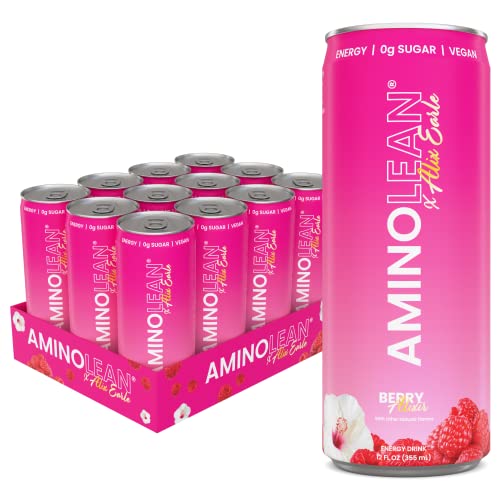 RSP NUTRITION AminoLean x Alix Earle Berry Alixir Energy Drink - Sugar Free Amino Energy with No Jitters, Tingles, or Crash, Vegan Amino Acids 12 Pack