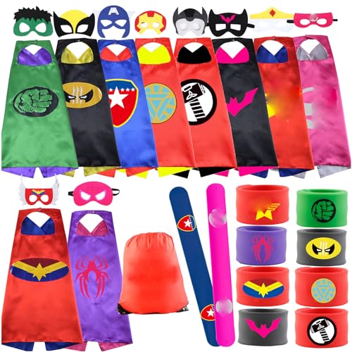 PHIMAS Superhero’s children’s cape, toys for boys and girls aged 3 to 10, Christmas cartoon costumes and party supplies(10-piece girl cloak)